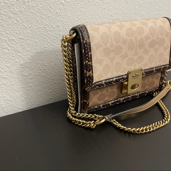 Coach
Hutton Coated Canvas Signature Block & Snake Shoulder Bag - Picture 3 of 11